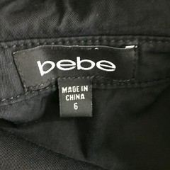 BEBE Black Short Cuffed Sleeve Button Lace Up Pockets Dress Womens sz 4-6
