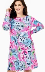 NWT Lilly Pulitzer Kaisley Dual Neck Dress MEDIUM in Pretty In Pink Cockatoo