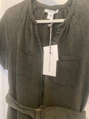 Lucky Brand Women’s dark dark olive green/black shirt dress New sizexl