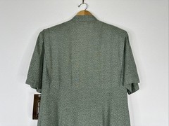VTG Karin Stevens Printed Button Front Midi Dress Womens Size 18 Green NEW DS