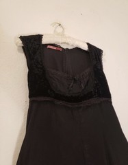 90s Y2K In Love by Carling Black Silk Velvet Dress