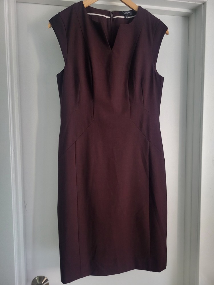 THE LIMITED Collection Sheath Dress Work Professional Burgundy Maroon Sz 6 EUC