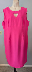 Black Label by Evan Picone Size 16 Pink Sheath Dress Keyhole Neckline Sleeveless