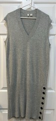 Anthropologie Moth Wool Angora Blended Sweater Dress Sleeveless Gray Casual Sz L