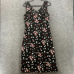 Jonathan Martin Dress Womens 9 Black Polka Dots Midi Babydoll Vintage 90s Y2K
