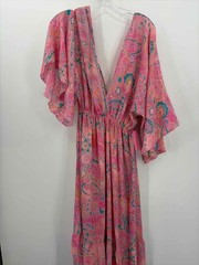 Pre-Owned Ocean Blue Pink Size One Size Maxi Short Sleeve Dress