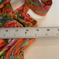 Lands End Sun Dress Womens Petite M 10-12 Orange Tropical Tie Strap Midi Beachy