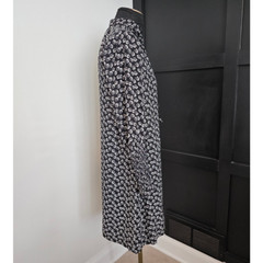 EUC *Rebecca Taylor* Women&rsquo;s 100% Silk B/W Rue Floral Scarf Tie Tunic Dress 6