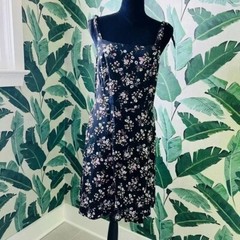 SO Dress Black Floral Tank Sundress L