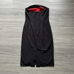 Express Black Pinstripe Strapless Stretch Lined Pencil Mini Dress Size 5/6