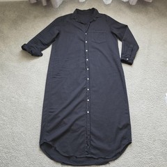Frank & Eileen Shirt Dress Rory Womens XL Black 100% Cotton Maxi Button Front