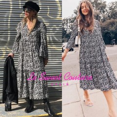 ZARA WOMAN NWT SALE! BLACK/ WHITE PRINTED MIDI DRESS SIZE S 8259/804