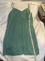 Vince Camuto Green Button Down Tank Shirt Dress Light Soft Summer Spring Size L