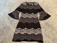 Isaac Mizrahi Live! Dress Womens XXS Long Sleeve Floral Lace Overlay Lined