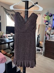 NWT Altar&rsquo;d State Plum Purple Shimmer Strapless Mini Dress