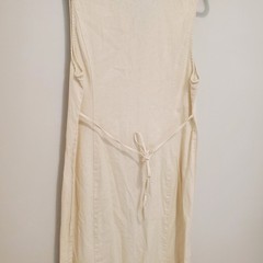FREE PEOPLE dress essential shirtdress button down long linen blend sleeveless M