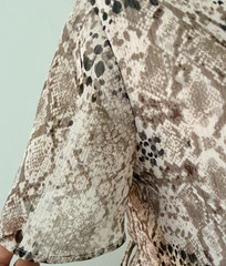 ALL IN FAVOR Isabella Snake Print True Wrap Mini Dress S Feminine Summer