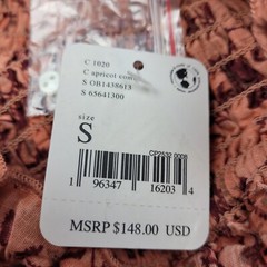 Free People Smock It To Me Mini Dress Women&rsquo;s Size Small Apricot Combo NWT