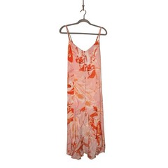 ABEL THE LABEL NEW $178 Flower Bomb Lola High Low Dress Pink Orange Medium