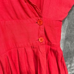 Vintage Nancy Johnson Red Cutwork Lace Dress Sz M Cotton Dolman Midi Cottagecore