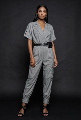 Womans Petite Urban Smart Iconic Boss Jumpsuit Trousers Belt High Waist 8 10