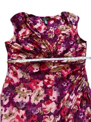 Lauren Ralph Lauren Floral Ruched Sheath Dress 16W V Neck Jersey Wedding Guest
