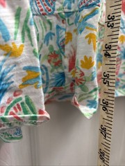 Fresh Produce Cotton Knit Dress Size 1X White Multi Ruffle Coastal Resort USA
