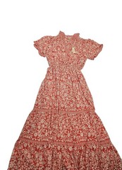 Max Studio NWT Peach Dress Flutter Sleeve Ruffled Floral Tiered Lined Women XL