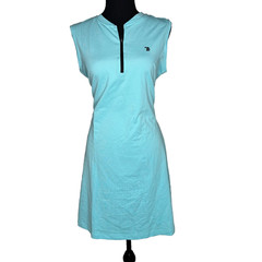 TBY Aqua Blue Sleeveless Zip Front Stretch Dress Size M NWT Athletic Casual