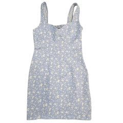 Forever 21 Floral Mini Dress S Blue White Cottagecore Shabby Chic Strappy Summer