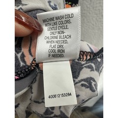 Dana Buchman Womens Wrap Dress Floral Print Black Pink Orange Green M