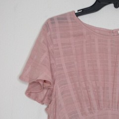 NWT Auguste The Label Women&rsquo;s Pia Mini Dress Flutter Sleeve Dusty Pink US 12 B26