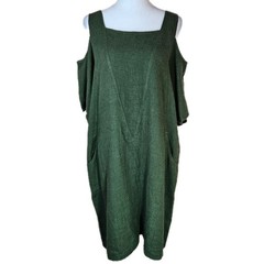 Soft Surroundings Emelia Linen Blend Cold Shoulder Dress Women&rsquo;s Medium Boho