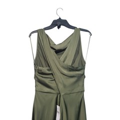 Ann Taylor Halter Bias Satin Maxi Dress NWT Green Crossover Back 6