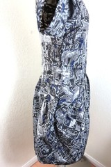 MARNI Grey Puff Sleeves Balloons Polyester Sheath Mini Dress Small Med 40 6 7 8