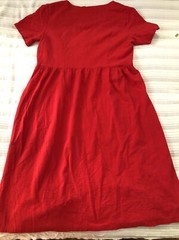 VESTIEOS ladies LARGE (36” Chest) Button Front Dress Red Stretch POCKETS