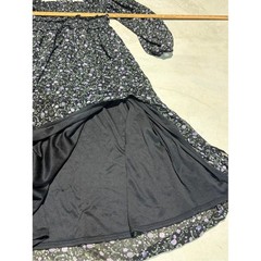 Astr the label Smocked Square-Neck Long Sleeve Floral midi Dress medium