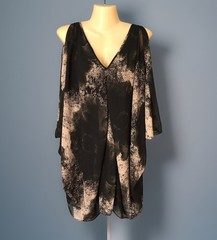 Chiffon Mini Dress Tunic Size Medium Sleeveless Exposed Zipper 2010 Vtg