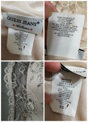 Guess Jeans Nude &Silver Embellish Lace Mesh Cocktail Dress Spagetti Strap Sz.XS