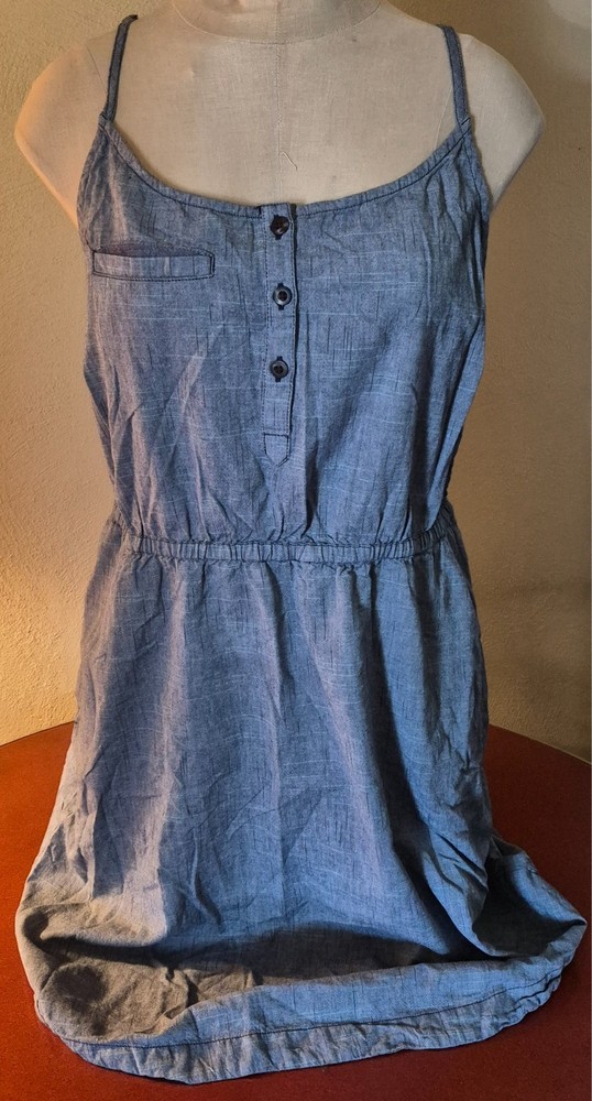 Toad & Co Festivator Dress Adult Medium Woven 100% Organic Cotton Camp Pockets