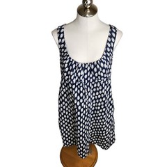 Patagonia Hemp Organic Cotton Sleeveless Dress Women&rsquo;s 6 Blue White Print