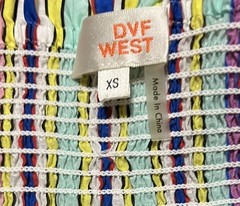 Diane Von Furstenberg DVF West Belford Striped off/on Shoulder Dress, small