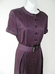 BURBERRY London Plum Short Sleeve Belted Dress Size US 8 Simple Elegance!
