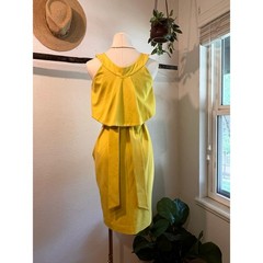 Y2K DSquared2 Yellow Gem Wrap Sleeveless Summer Dress Size Medium Italy Made