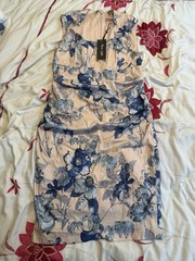 Phase Eight Rapunzel Floral Stretch Gathered Mid-Length Dress – Size UK 16 – NWT