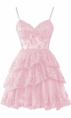 Elegant Lace Sequin Corset Lace-Up Sweetheart Mini Dress 4