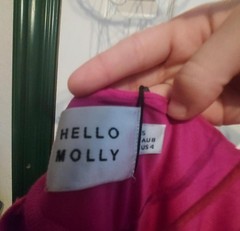 Hello Molly Pink One-Shoulder Midi Slip Dress Side Slit Zip US 4 Small