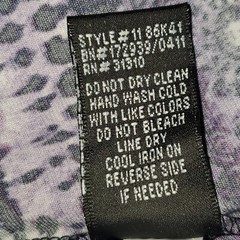 iZ Buyer Woman&rsquo;s Dress, Purple Tones with Black Trim and Attached Belt. Sz. L