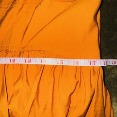 Banana Republic Burnt Orange Solid Square Neck Smocked Babydoll Mini Dress XL