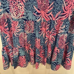 Lilly Pullizer Gabriel Borealis Blue Tropic Down Low Dress, Size 12